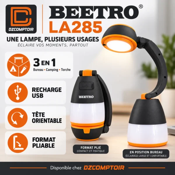 Lampe LED rechargeable 3 en 1 BEETRO LA285