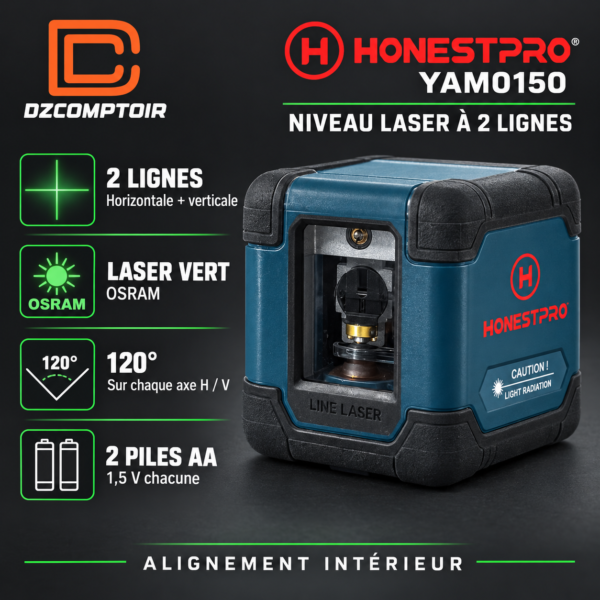 Niveau laser vert à 2 lignes HONESTPRO YAM0150