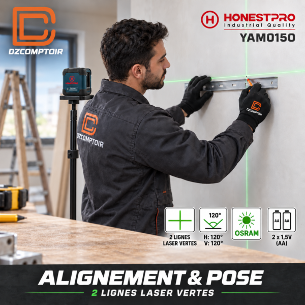 Niveau laser vert à 2 lignes HONESTPRO YAM0150