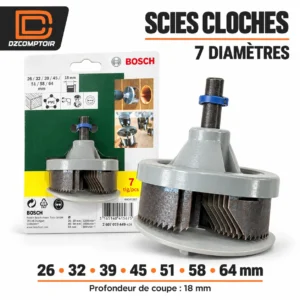 Jeu de 7 scies-cloches — Bois & PVC — Ø 26 à 64 mm