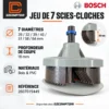 Jeu de 7 scies-cloches — Bois & PVC — Ø 26 à 64 mm