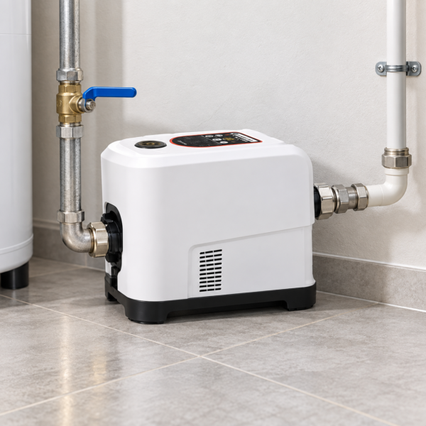 Surpresseur LEO MAC450 en buanderie moderne-2 Surpresseur LEO MAC450 installé dans une buanderie