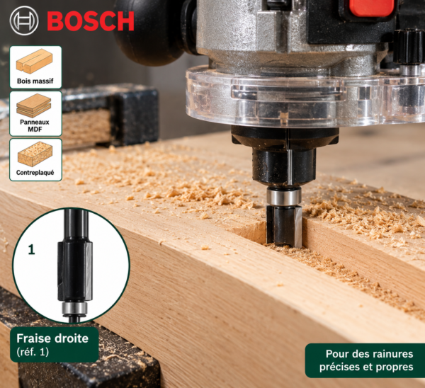 Fraise BOSCH pour le rainurage du bois avec une défonceuse