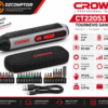 Tournevis CROWN CT22053 TB 4 V 2 Ah avec embouts, pochette et câble USB-C