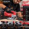Milwaukee JSPE 135 TX – utilisation Scie sauteuse Milwaukee JSPE 135 TX en utilisation pour la découpe du bois