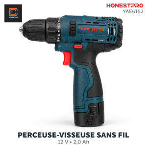 Perceuse-visseuse sans fil HONESTPRO YAE6152 12 V 2,0 Ah