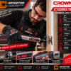 Tournevis sans fil CROWN CT22053 TB utilisé pour fixer une charnière de meuble