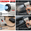 Utilisations et recharge USB-C du souffleur CROWN CT26064