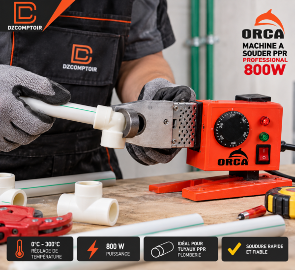 Machine à souder PPR ORCA PPR800 800 W en utilisation