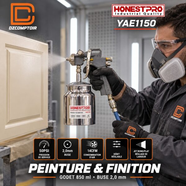 Pistolet à peinture pneumatique HonestPro YAE1150